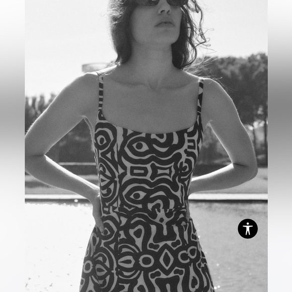 Zara Dresses Nwt Zara Printed Linen Blend Short Dress In Xs Poshmark